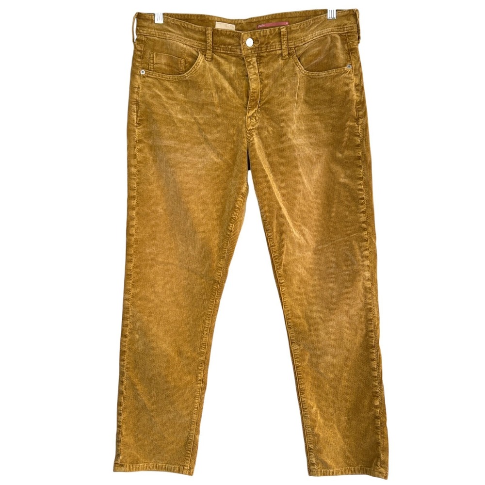 Pilcro Womens Slim Boyfriend Crop Corduroy Pants‎ Gold Size 32 Preppy Holidays